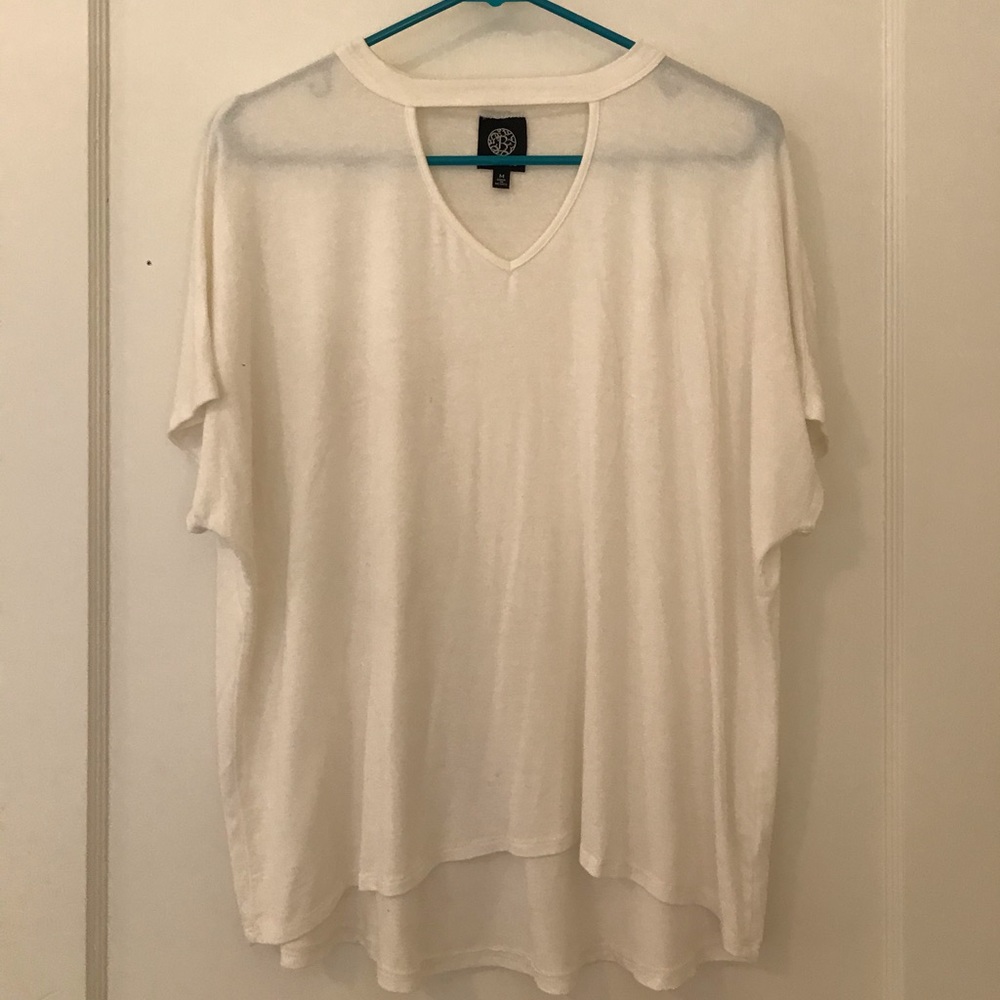 White keyhole blouse